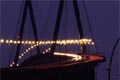 Köhlbrandbrücke im Freihafen, Hamburger Hafen bei Nacht
