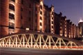 Hamburg bei Nacht, Speicherstadt, Brooksfleet, Auf dem Sande